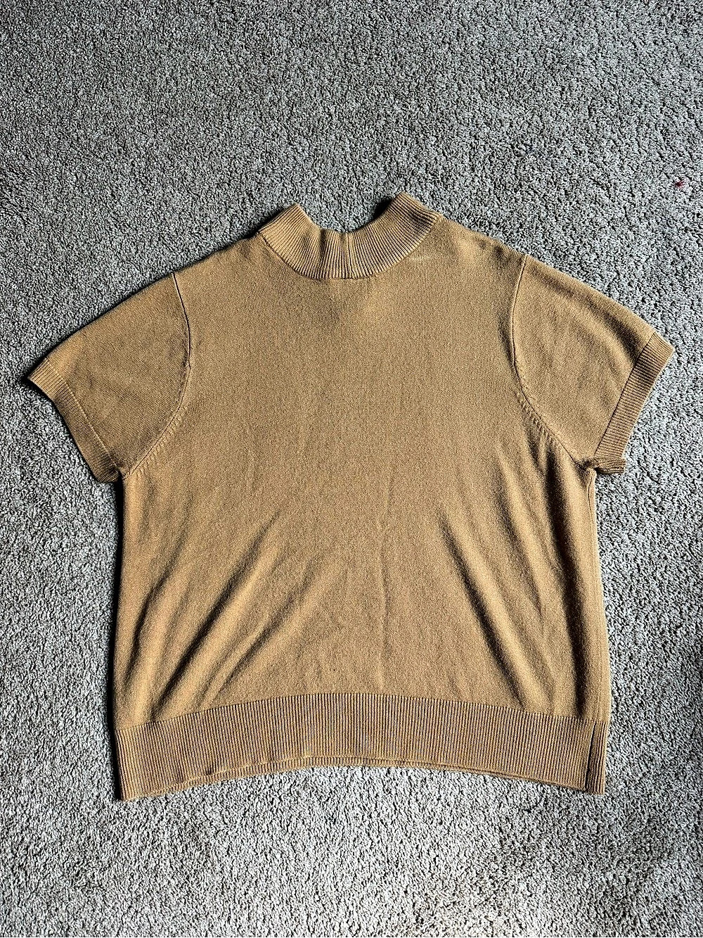 BLAIR Short Sleeve Mock Neck Sweater Brown XL